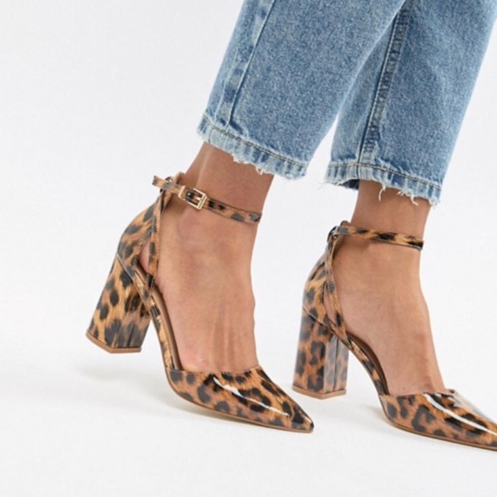 RAID Katy patent leopard print heeled shoes